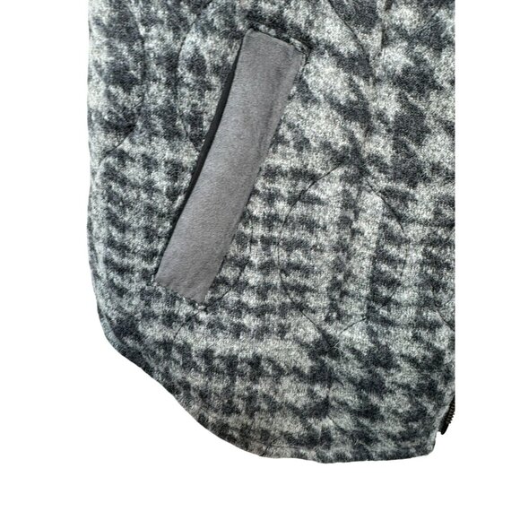 Bob Timberlake Womens Houndstooth Wool Blend Quilted Vest XS Gray & Black - Picture 9 of 13